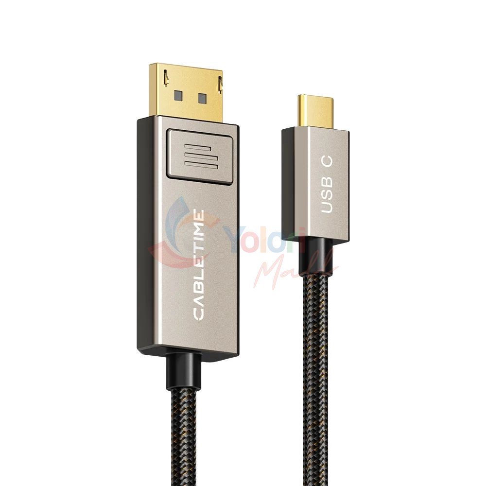 Cabletime Kabel USB-C to DisplayPort 8K60Hz Male to Male 2M — gambar 1