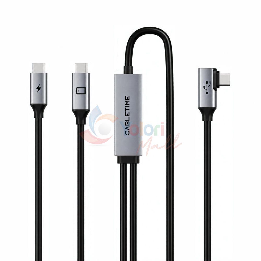 Cabletime Kabel USB-C VR Male to Male w/ PD 18W — gambar 1