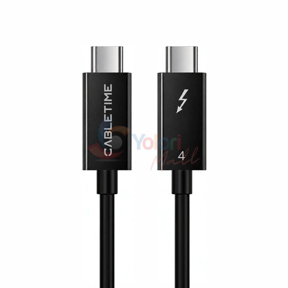 Cabletime Kabel USB-C Thunderbolt 4 8K 240W Intel Certified 0.5M — gambar 1