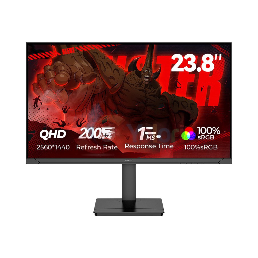 Aiwa Monitor MF2434-B2 Lamp Effect - 23.8", QHD (2560x1440), IPS, 200Hz — gambar 1
