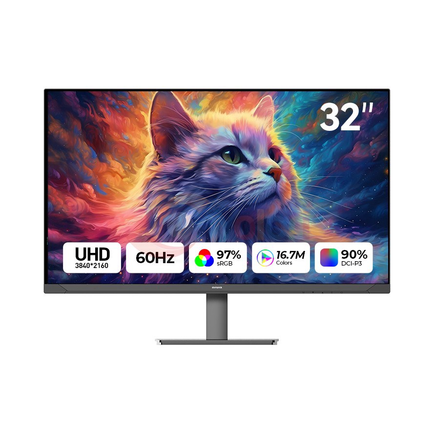 Aiwa Monitor LCD3207-K - 31.5", 4K UHD (3840x2160), IPS, 60Hz — gambar 1