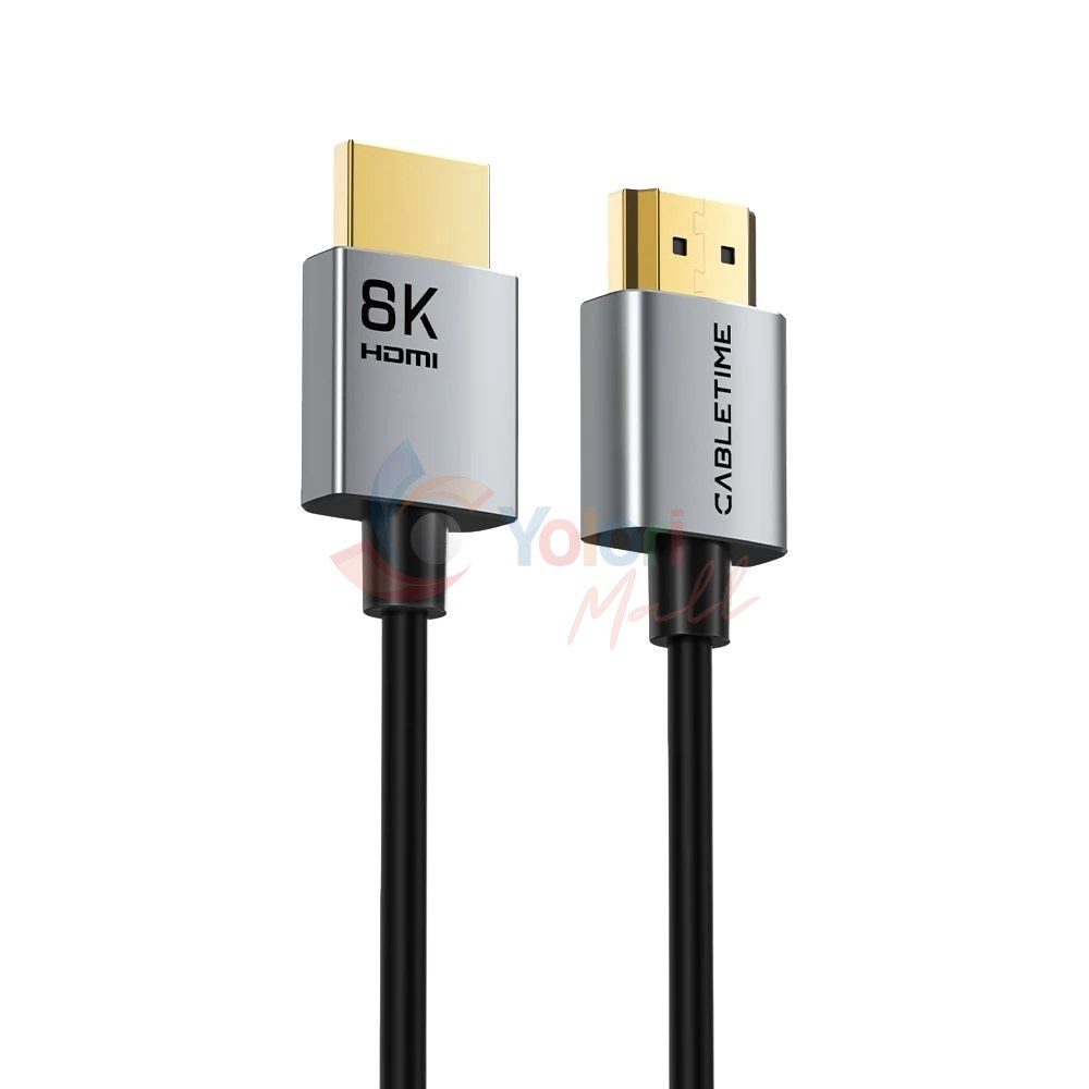 Cabletime Kabel HDMI 8K 2.1 Male to Male Slim 1M — gambar 1