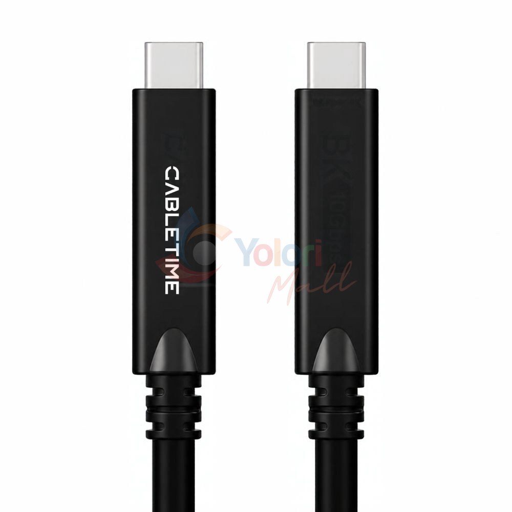 Cabletime Kabel USB-C 3.2 AOC 8K60Hz 10Gbps Data Cable 10M — gambar 1