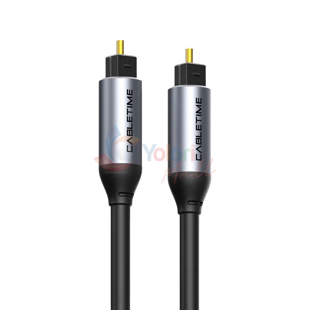 Cabletime Kabel Audio Optical Toslink Male to Male 2M — gambar 1