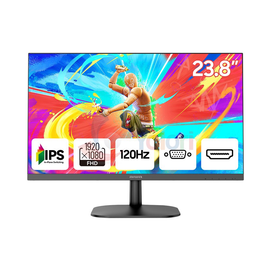 Aiwa Monitor MF2405-B - 23.8", FHD (1920x1080), IPS, 250±20 cd/m², 120Hz — gambar 1