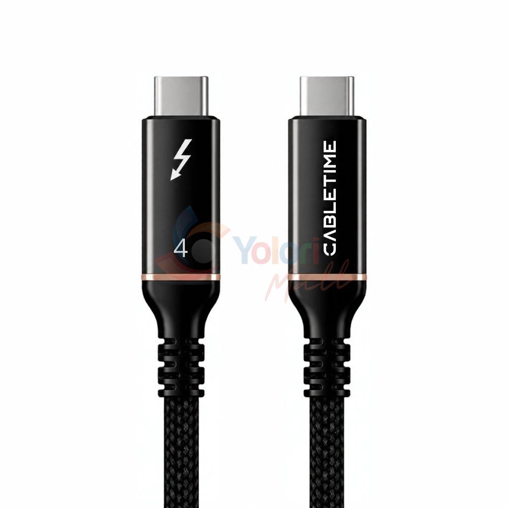 Cabletime Kabel USB-4 8K 100W 5A Male to Male 0.5M — gambar 1