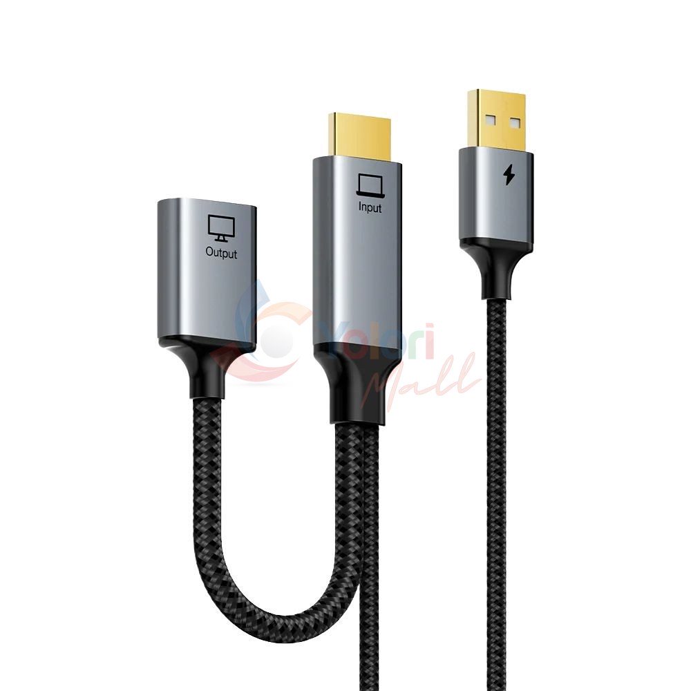 Cabletime Adapter HDMI to DIsplayPort with USB-A Power — gambar 1