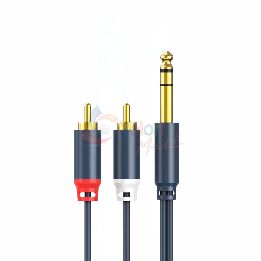 Cabletime Kabel Aux TRS 6.5mm Male to 2xRCA Male 3M — gambar 1
