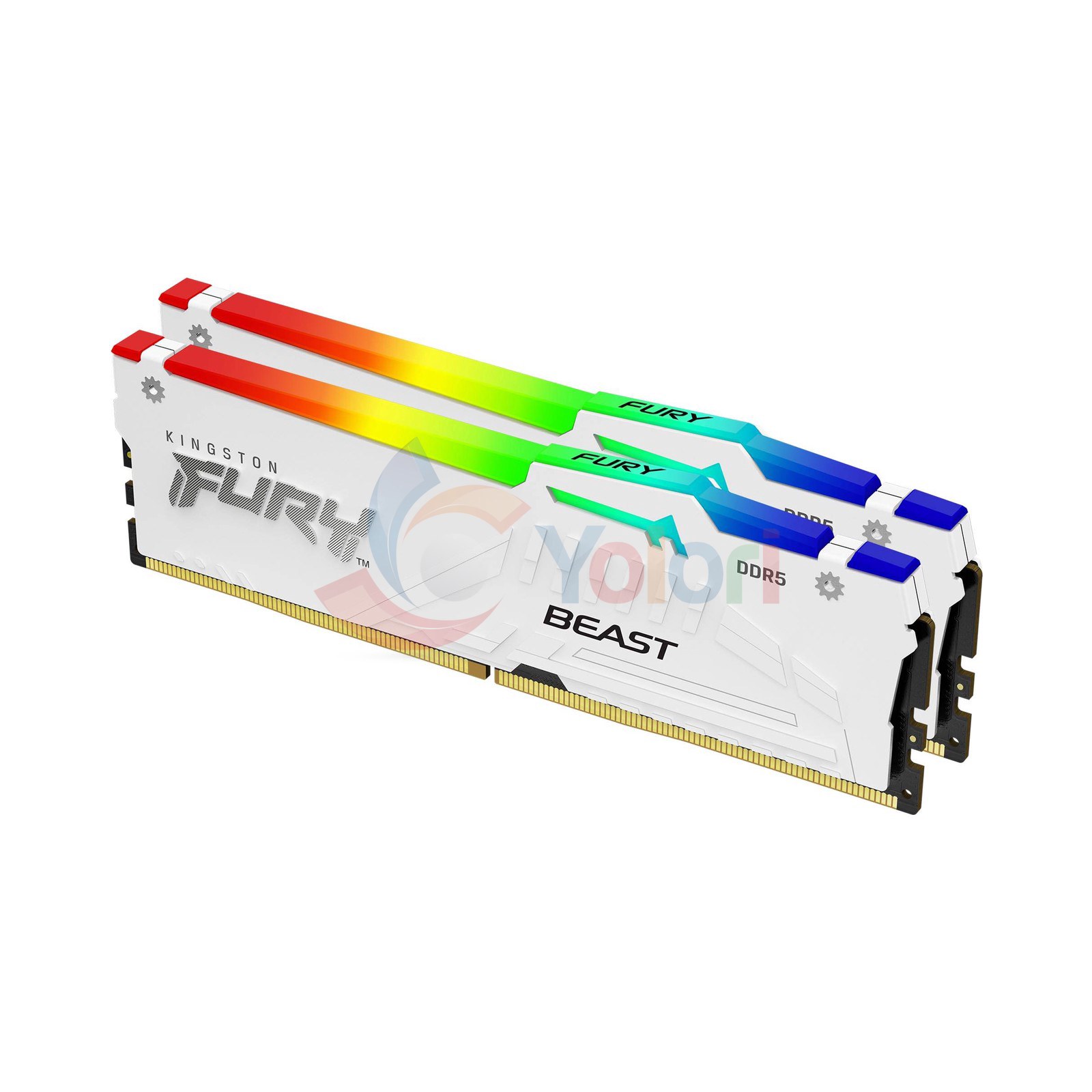 Kingston FURY Beast RGB - 32GB (2x 16GB) DDR5-6000 CL36 White — gambar 1
