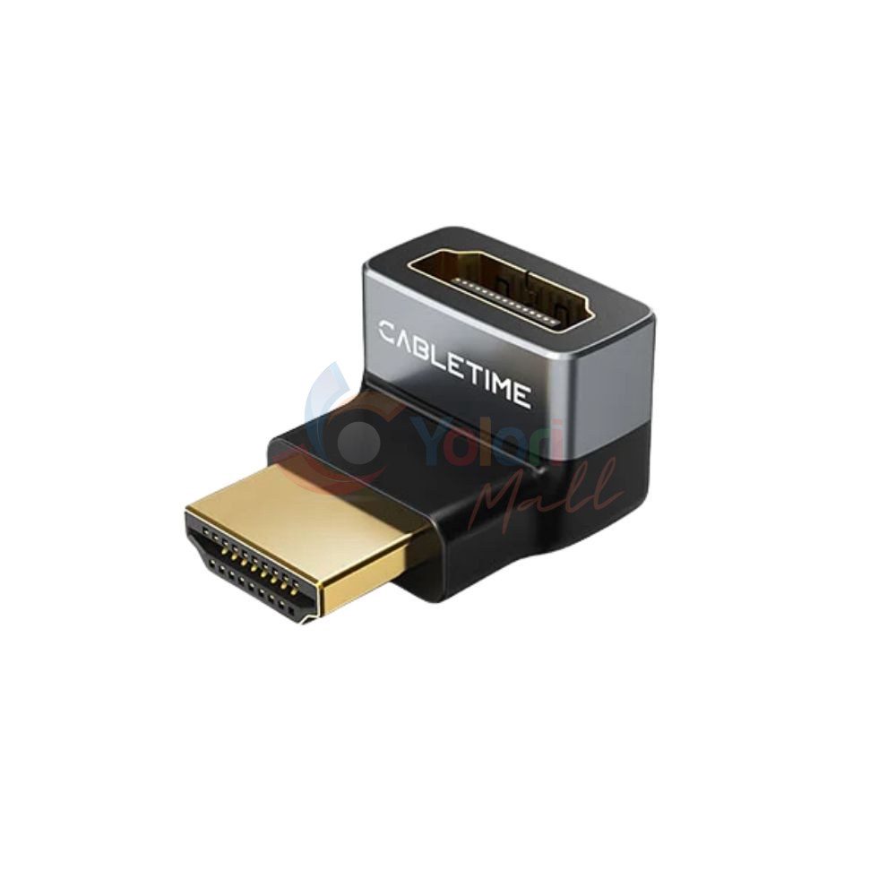 Cabletime 8K HDMI Adapter 270° Angle Male to Female — gambar 1