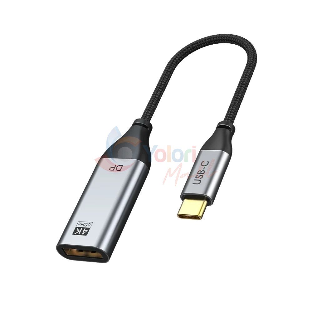 Cabletime Adapter USB-C to DisplayPort Female 4K — gambar 1