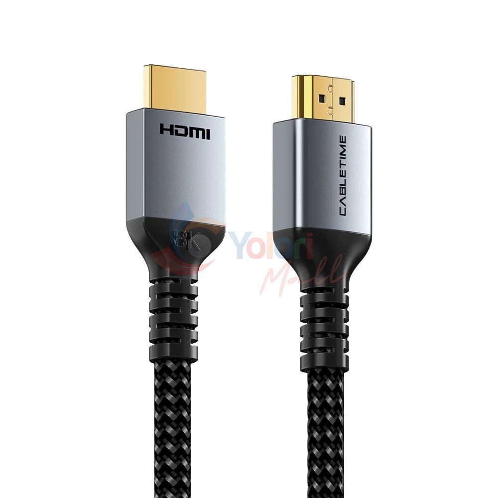 Cabletime Kabel HDMI 8K 2.1 Male to Male Braided 10M — gambar 1