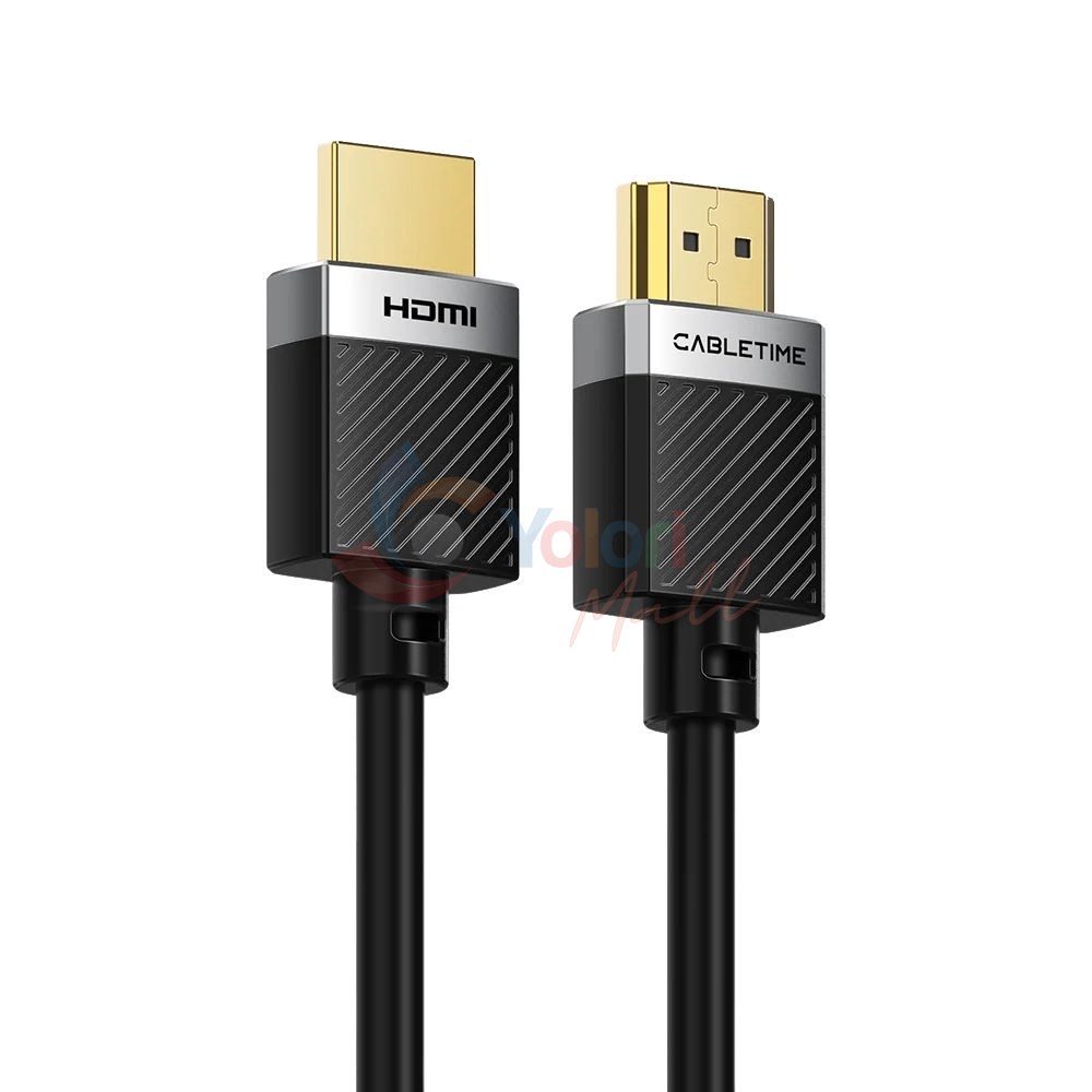 Cabletime Kabel HDMI 4K 2.0 Male to Male 1M - Aluminum Braided — gambar 1
