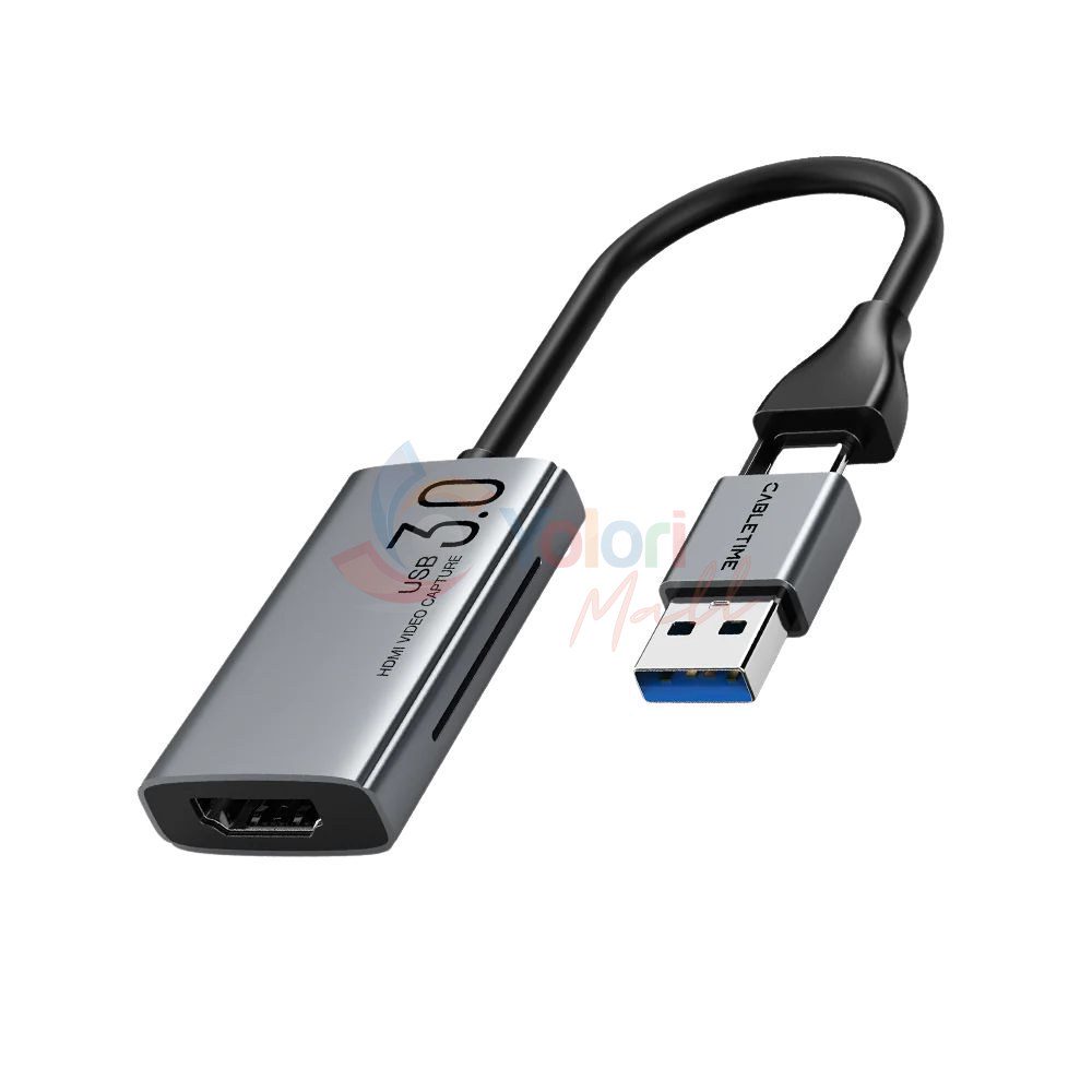 Cabletime USB A+C to HDMI Video Capture — gambar 1