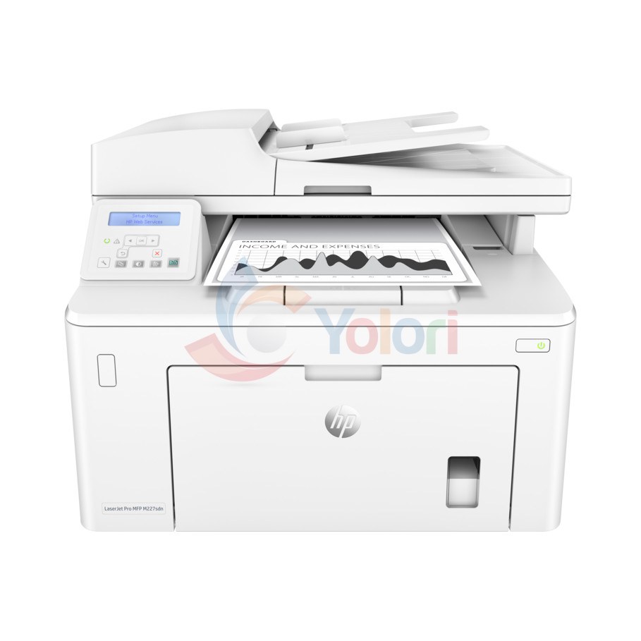 HP LaserJet Pro MFP M227sdn Laser All-in-One - Monochrome, Print, Scan, Copy, Duplex, ADF — gambar 1