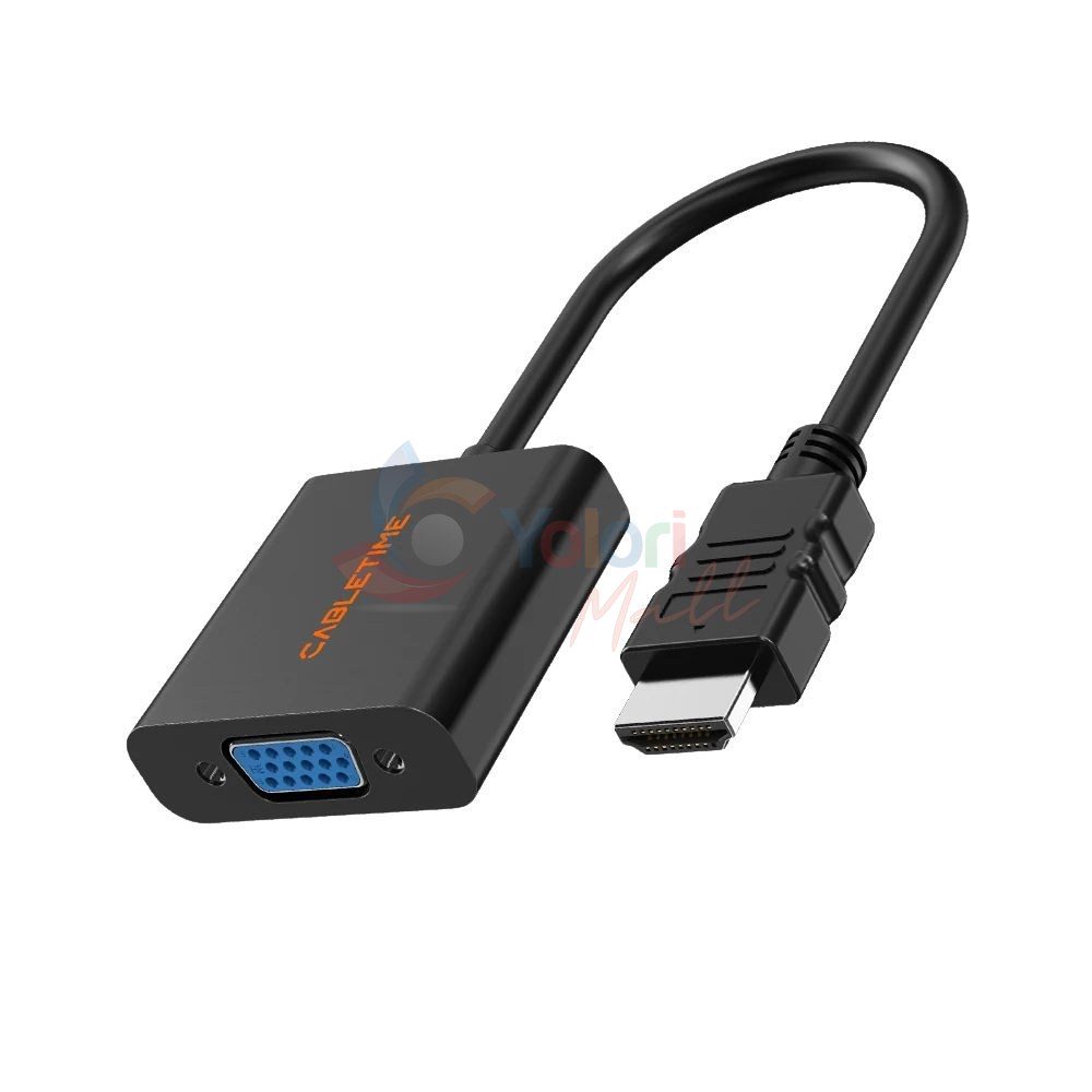 Cabletime Adapter HDMI to VGA Female 1080p - ABS Shell — gambar 1