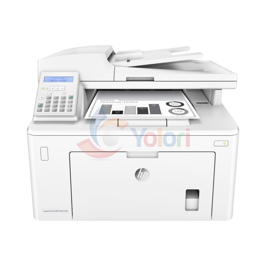 HP LaserJet Pro MFP M227fdn Laser All-in-One - Monochrome, Print, Scan, Copy, Fax, Duplex, ADF — gambar 1