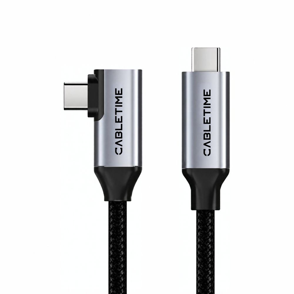 Cabletime Kabel USB-C Male to USB-C 90° Male — gambar 1