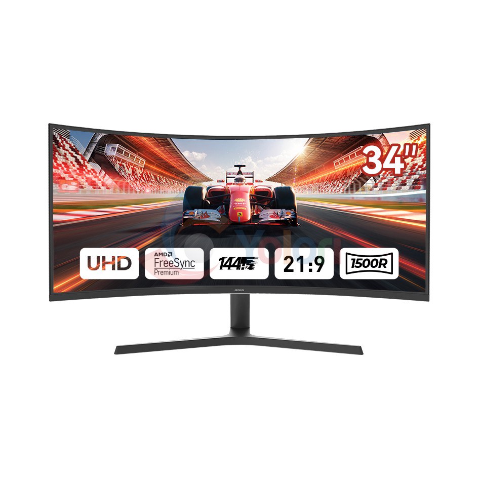 Aiwa Monitor MP340G-Y - 34.0", UWQHD (3440x1440), VA, 144Hz — gambar 1