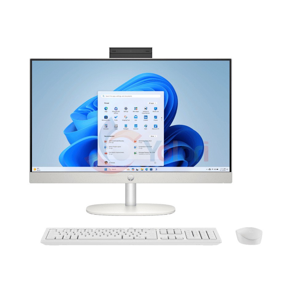 HP All-in-One 24-cr2569d (23.8" FHD Sentuh, Intel CU7-255U, 16GB, 512GB SSD, Intel Graphics, Windows 11 Home) — gambar 1