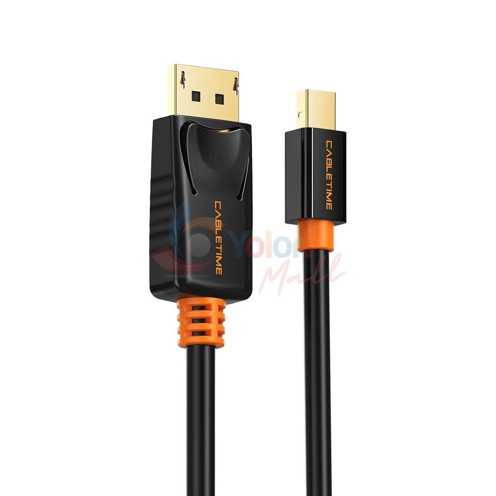 Cabletime Kabel Mini DisplayPort to DisplayPort Male to Male 2M — gambar 1