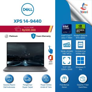 Dell XPS 14-9440 [CU7-155H, 16GB, 512GB, Nvidia RTX-4050, Windows 11 Pro, Touchscreen, Graphite Grey]