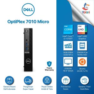 Dell OptiPlex 7010 Micro [Ci3-13100T, 8GB, 256GB, Intel UHD, Ubuntu, 3 Years] + E1920H
