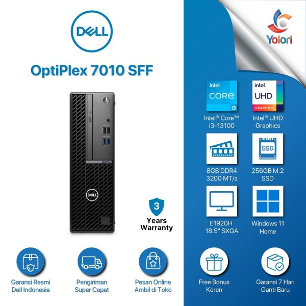 Dell OptiPlex 7010 SFF [Ci3-13100, 8GB, 256GB, Intel UHD, Windows 11 Home] + E1920H