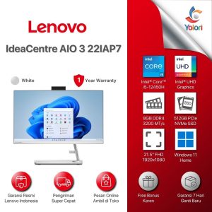 Lenovo IdeaCentre AIO 3 22IAP7-F0GG006DID [21.5 FHD, Ci5-12450H, 8GB, 512GB, Intel UHD, Windows 11 Home, White, 1 Year]